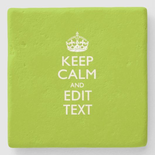 Android Green Style Behalte Ruhe und Ihren Text Steinuntersetzer (Vorderseite)