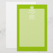 Android grüne Dekoration Behalte Ruhe und Text Briefpapier (Vorne/Hinten)