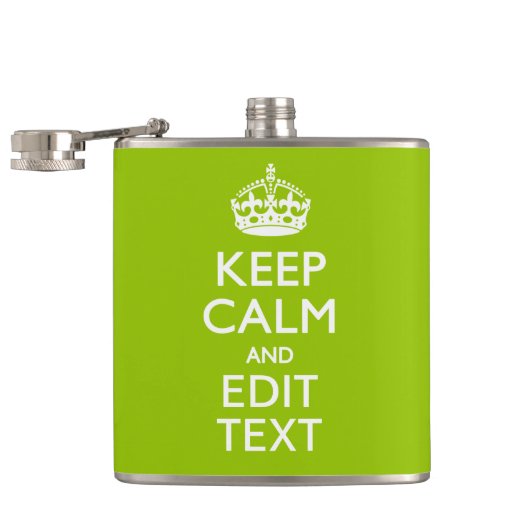 Android grüne Dekoration Behalte Ruhe und Text Flachmann (Geöffnet)