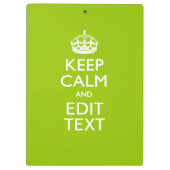 Android grüne Dekoration Behalte Ruhe und Text Klemmbrett (Rückseite)