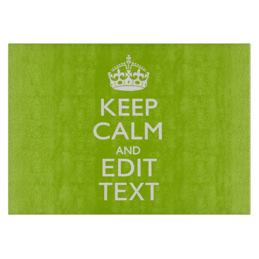 Android grüne Dekoration Behalte Ruhe und Text Schneidebrett (Vorderseite)