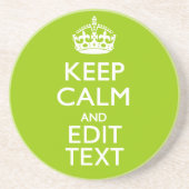 Android grüne Dekoration Behalte Ruhe und Text Untersetzer (Vorne)