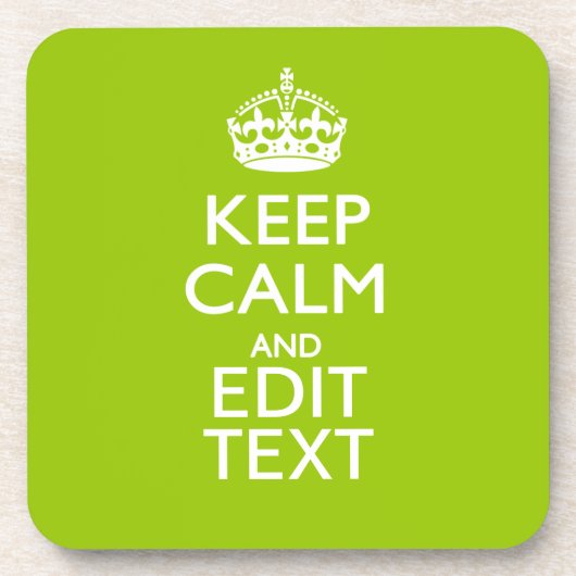 Android grüne Dekoration Behalte Ruhe und Text Untersetzer (Vorderseite)