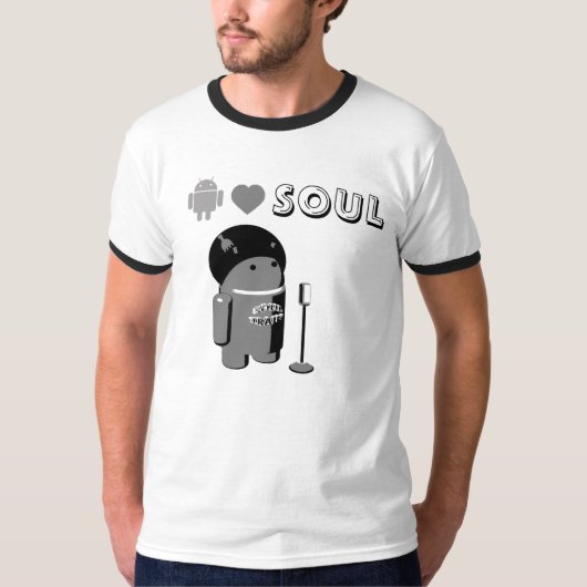 Android Loves SOUL T-Shirt Mono Version (Vorderseite)