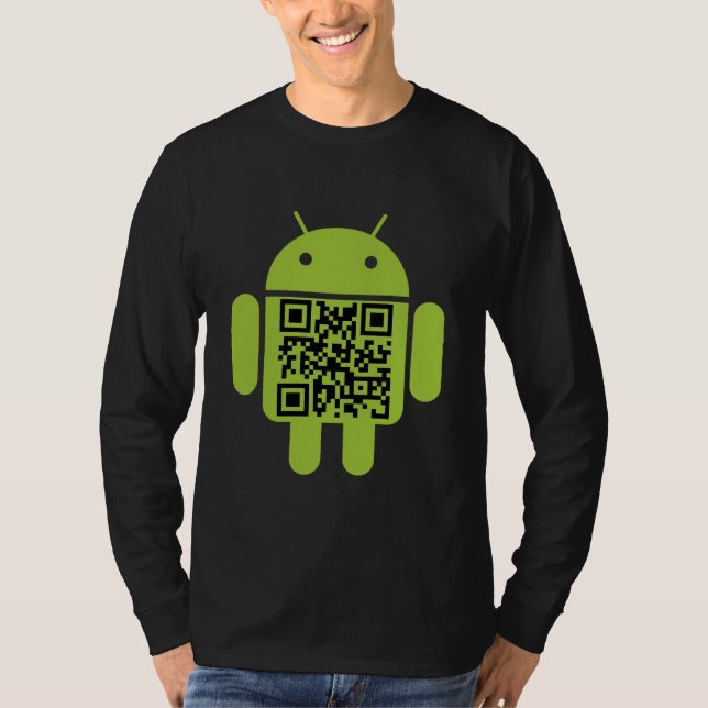 Android QR-Code Herren-Langschläfer T-Shirt (Vorderseite)