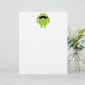 Android Robot Black Mustache Graphic (Stehend Vorderseite)