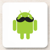 Android Robot Black Mustache Graphic Getränkeuntersetzer (Vorderseite)