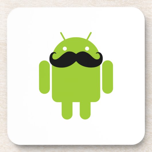 Android Robot Black Mustache Graphic Getränkeuntersetzer (Vorderseite)