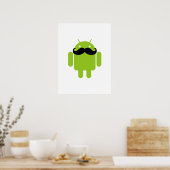 Android Robot Black Mustache Graphic Poster (Küche)