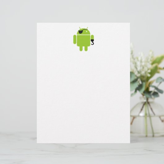 Android Robot Icon als Pirate (Stehend Vorderseite)