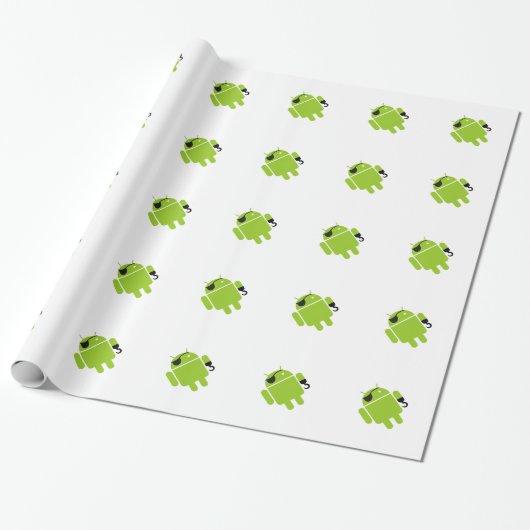 Android Robot Icon als Pirate Geschenkpapier (Ungerollt)