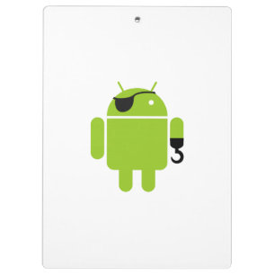 Android Robot Icon als Pirate Klemmbrett