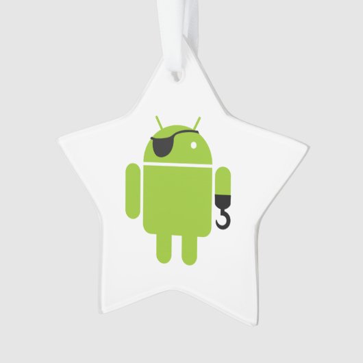Android Robot Icon als Pirate Ornament (Vorderseite)