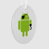 Android Robot Icon als Pirate Ornament (Vorderseite)