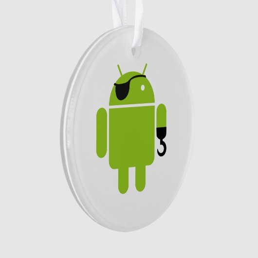 Android Robot Icon als Pirate Ornament (Vorderseite)