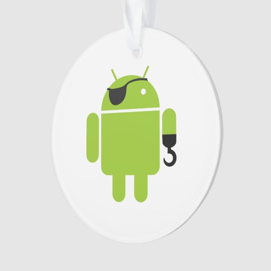Android Robot Icon als Pirate Ornament (Vorderseite)