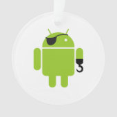 Android Robot Icon als Pirate Ornament (Vorderseite)