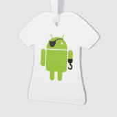 Android Robot Icon als Pirate Ornament (Vorderseite)