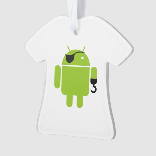 Android Robot Icon als Pirate Ornament (Vorderseite)