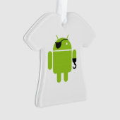 Android Robot Icon als Pirate Ornament (Vorderseite)