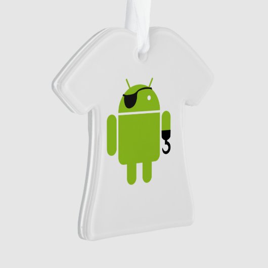 Android Robot Icon als Pirate Ornament (Vorderseite)