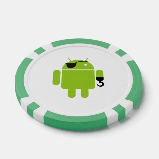 Android Robot Icon als Pirate Pokerchips (Einzeln)