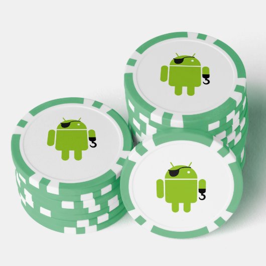 Android Robot Icon als Pirate Pokerchips (Stapel)
