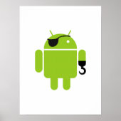 Android Robot Icon als Pirate Poster (Vorne)