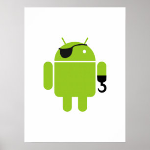 Android Robot Icon als Pirate Poster
