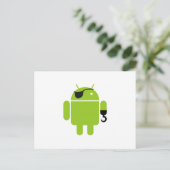 Android Robot Icon als Pirate Postkarte (Stehend Vorderseite)