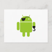 Android Robot Icon als Pirate Postkarte (Vorderseite)
