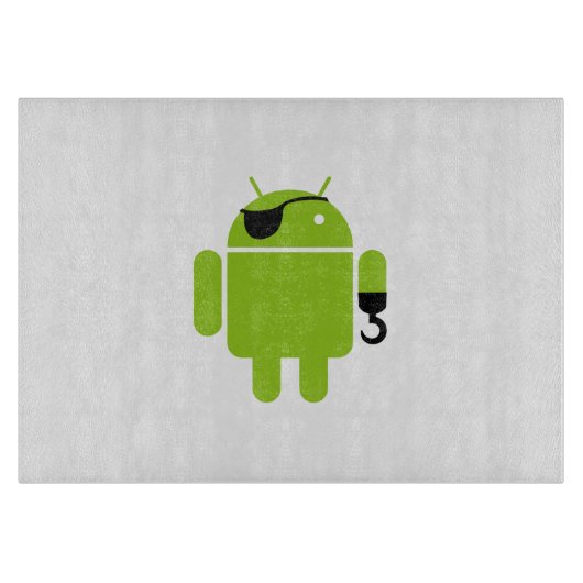 Android Robot Icon als Pirate Schneidebrett (Vorderseite)