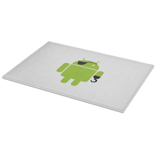Android Robot Icon als Pirate Schneidebrett (Ecke)