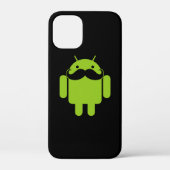 Android Robot Icon Mustache auf schwarz Case-Mate iPhone Hülle (Rückseite)