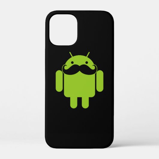 Android Robot Icon Mustache auf schwarz Case-Mate iPhone Hülle (Rückseite)