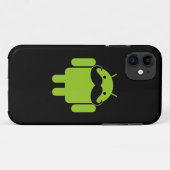 Android Robot Icon Mustache auf schwarz Case-Mate iPhone Hülle (Rückseite (Horizontal))