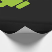 Android Robot Icon Mustache auf schwarz Geschenkpapier (Ecke)