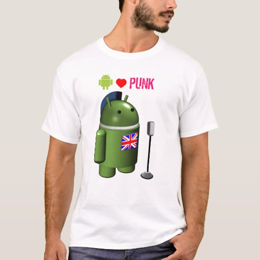 Android Robot Loves Punk T-Shirt (Vorderseite)