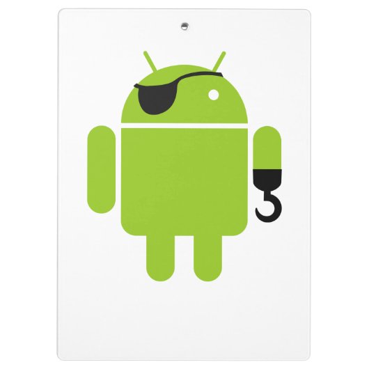 Android Robot Mighty Pirate Klemmbrett (Rückseite)