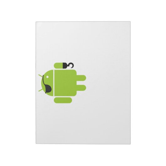 Android Robot Mighty Pirate Notizblock (Rotiert)