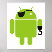 Android Robot Mighty Pirate Poster (Vorne)