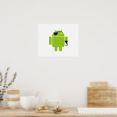 Android Robot Mighty Pirate Poster (Küche)