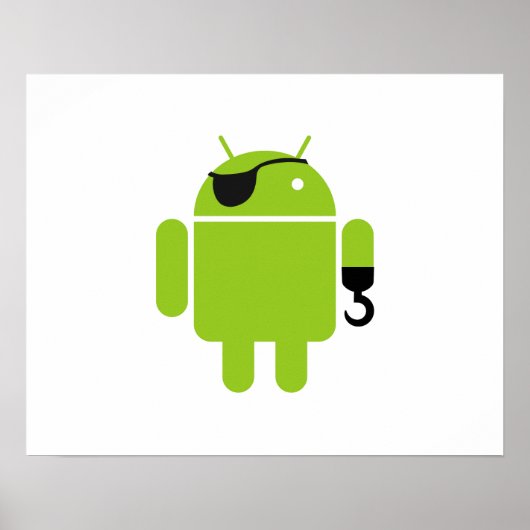 Android Robot Mighty Pirate Poster (Vorne)