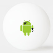 Android Robot Mighty Pirate Tischtennisball (Rückseite)