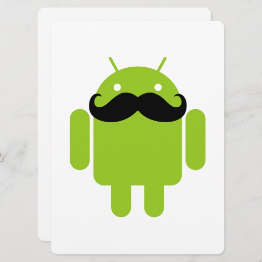Android Robot Mustache (Vorne/Hinten)