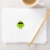 Android Robot Mustache Adressaufkleber (Insitu)