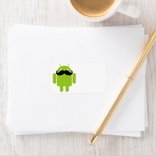 Android Robot Mustache Adressaufkleber (Insitu)