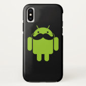 Android Robot Mustache auf Black Case-Mate iPhone Hülle (Rückseite)