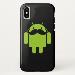 Android Robot Mustache auf Black Case-Mate iPhone Hülle