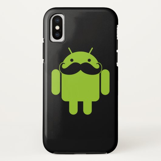 Android Robot Mustache auf Black Case-Mate iPhone Hülle (Rückseite)